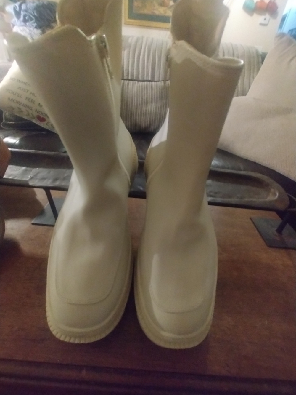 Lane Bryant Cream Platform Ankle Boots